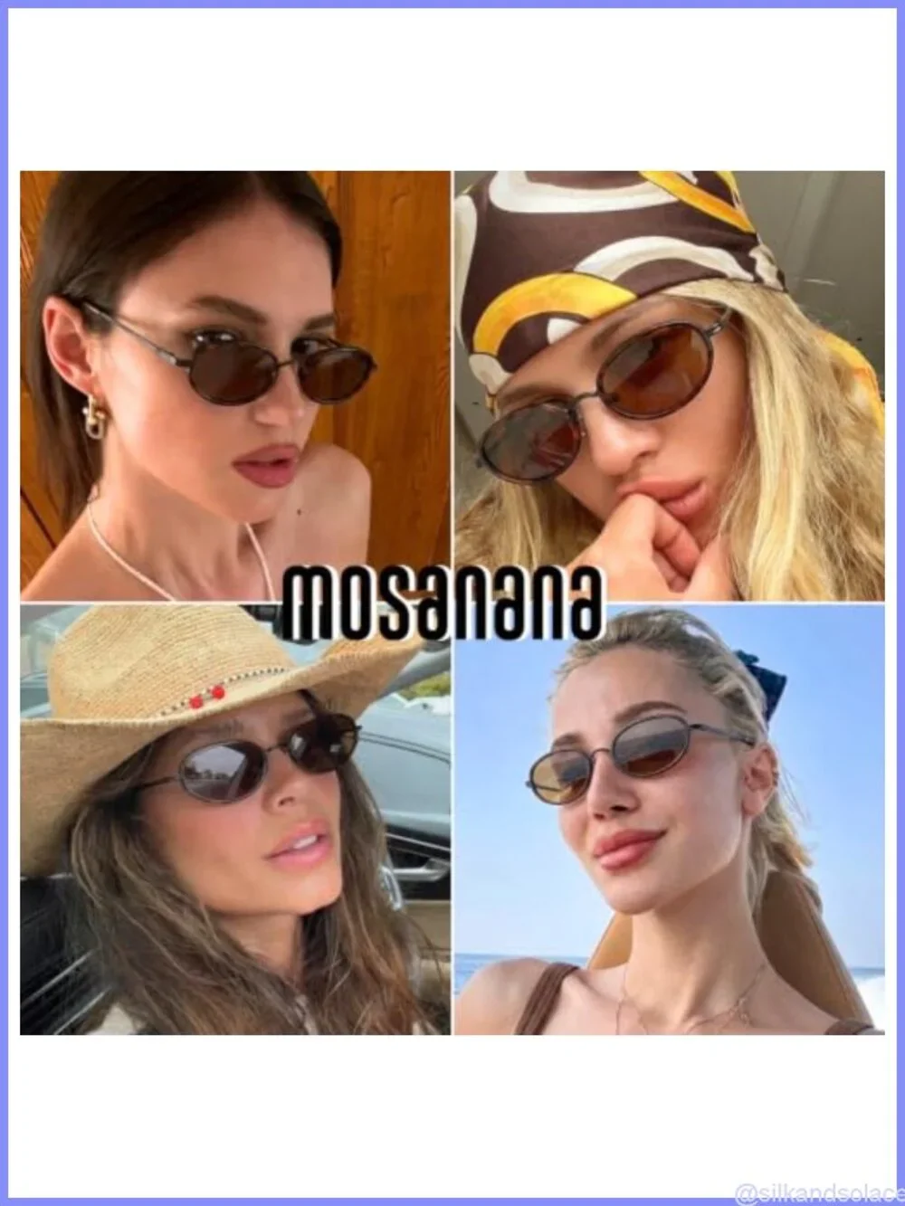 Retro Oval Sunglasses UV400 Slim Metal Frame Women Trendy